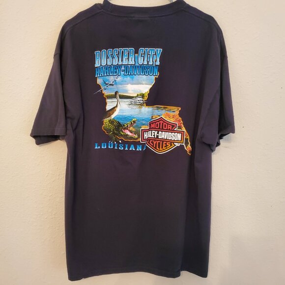 Harley Davidson black men's T shirt from Bossier City, LA, size XL, 100% cotton. - Picture 2 of 9